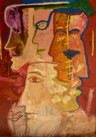 3- Anwar Djuliadi - Faces
 137 x 98
 acrylic on canvas